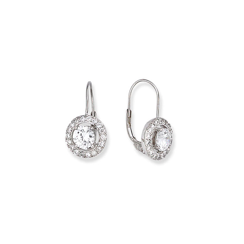 Boucles d'oreilles Argent et oxyde blanc dormeuse