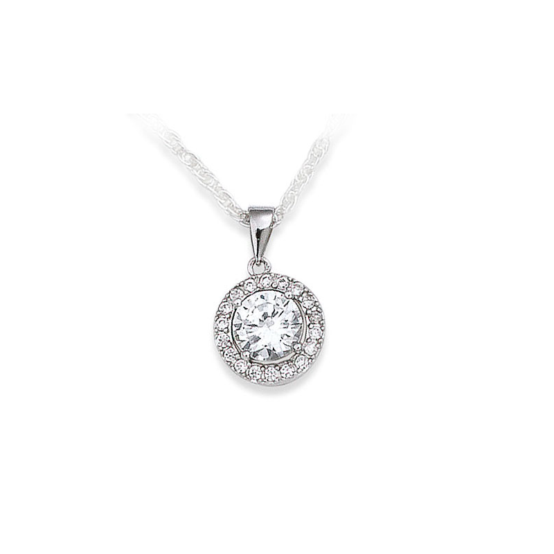 Pendentif Argent et oxyde blanc