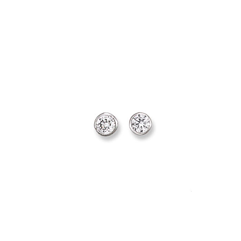 Boucles d'oreilles Argent et oxyde blanc  blanc