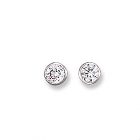 Boucles d'oreilles Argent et oxyde blanc  blanc