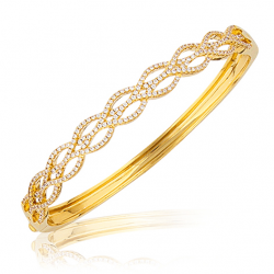 Bracelet plaqué or oxyde rigide ouvrant Ø60