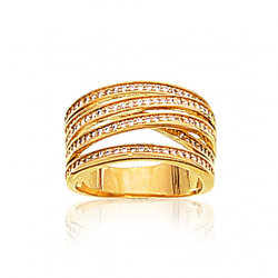 Bague plaqué or oxyde T50 à 60 de 2 en 2 