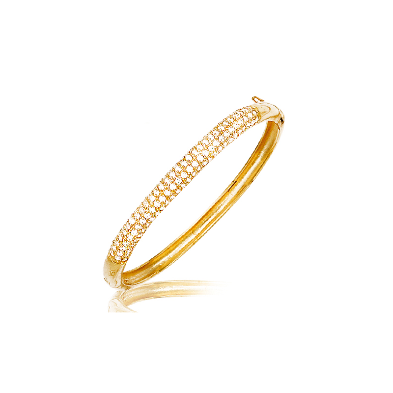 Bracelet plaqué or oxyde rigide ouvrant Ø60