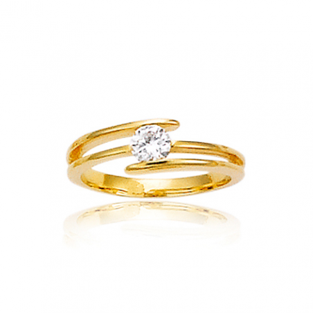 Bague plaqué or oxyde T50 à 60 de 2 en 2 
