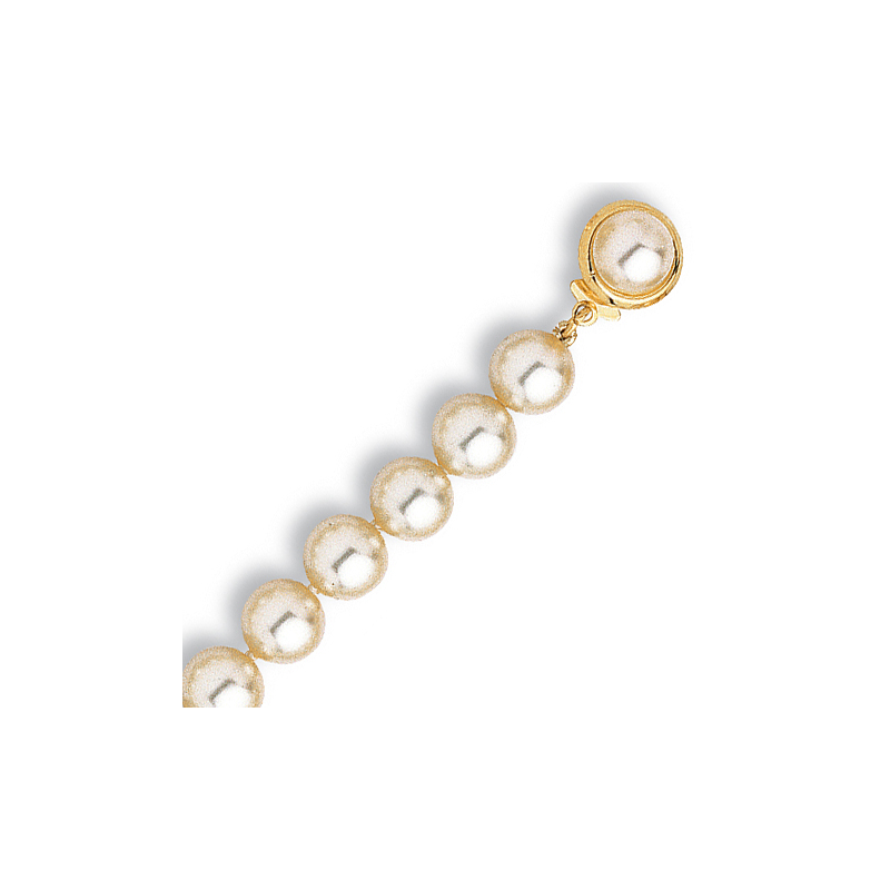 Bracelet plaqué or perle imitation en 18 cm 