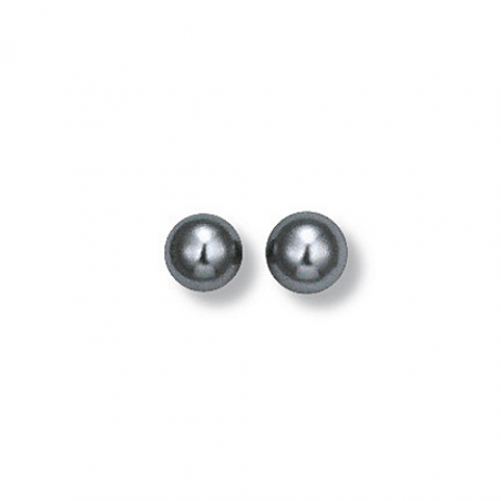 Boucle d'oreille plaqué or perle imitation grise