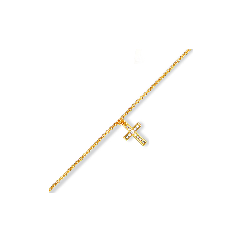 Chaîne de cheville plaqué or en 25 cm