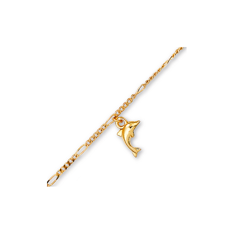 Chaîne de cheville plaqué or en 25 cm