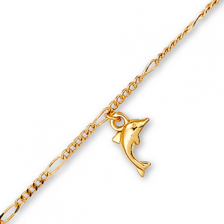 Chaîne de cheville plaqué or en 25 cm