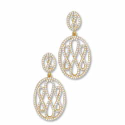 Boucle d'oreille plaqué or ajouré oxyde pendant