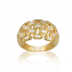 Bague plaqué or oxyde T50 à 60 de 2 en 2 