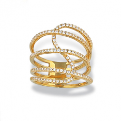 Bague plaqué or oxyde T50 à 60 de 2 en 2 