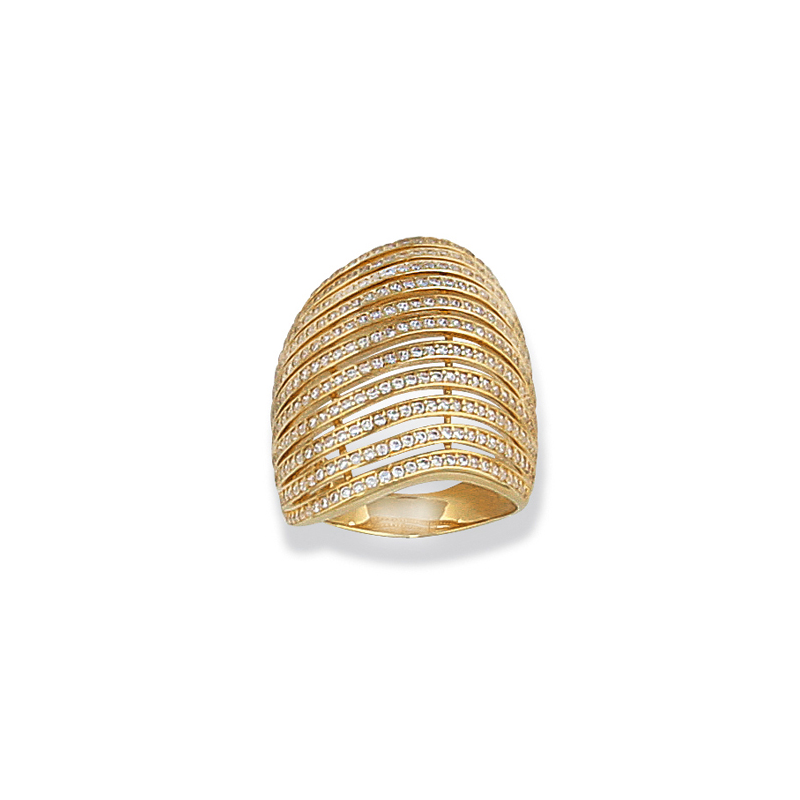 Bague plaqué or oxyde T52 à 60 de 2 en 2  