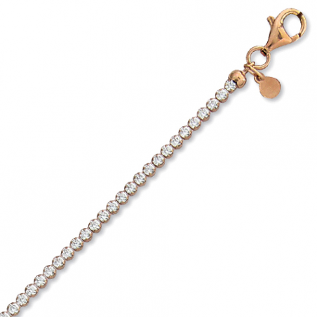 Bracelet argent rose oxyde en 18 cm