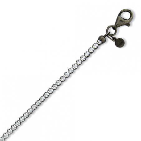 Bracelet argent noir oxyde en 18 cm