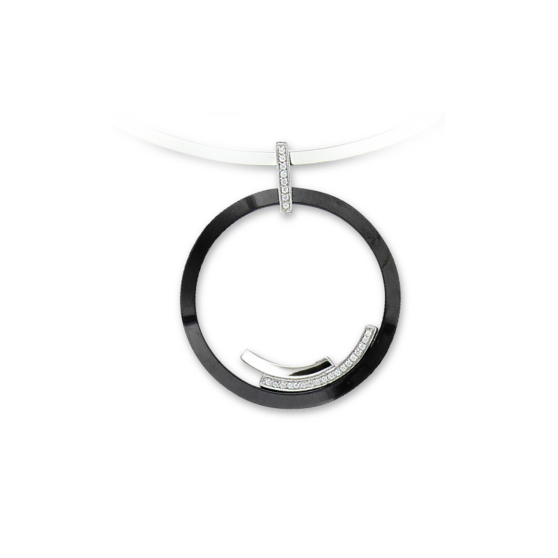 Pendentif argent céramique noire oxyde
