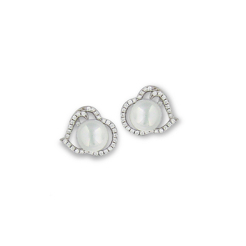 Boucle d'oreille argent  perle d'imitation oxyde