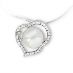 Pendentif argent perle imitation oxyde