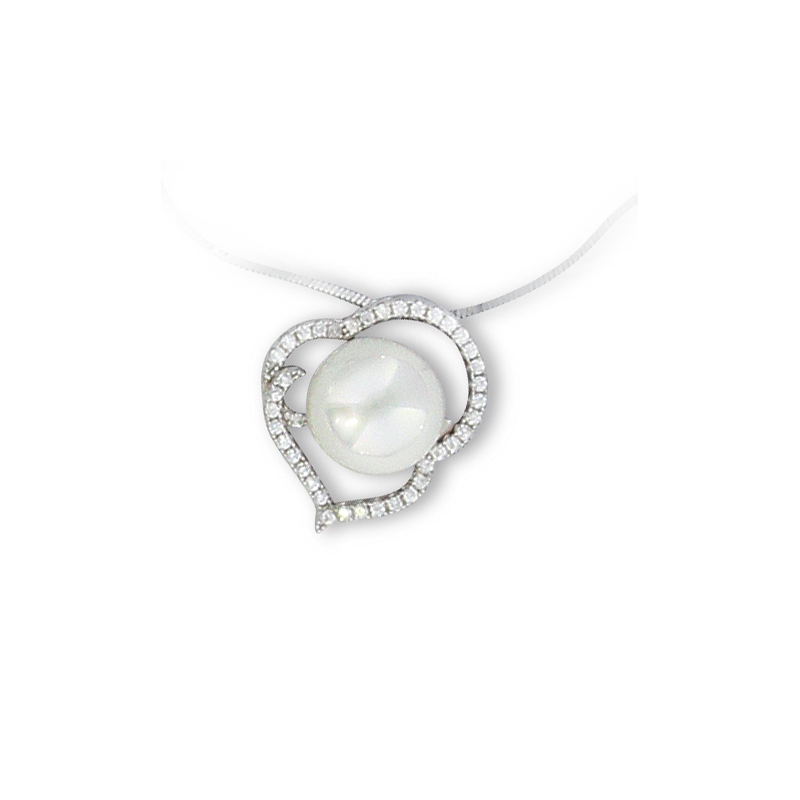 Pendentif argent perle imitation oxyde