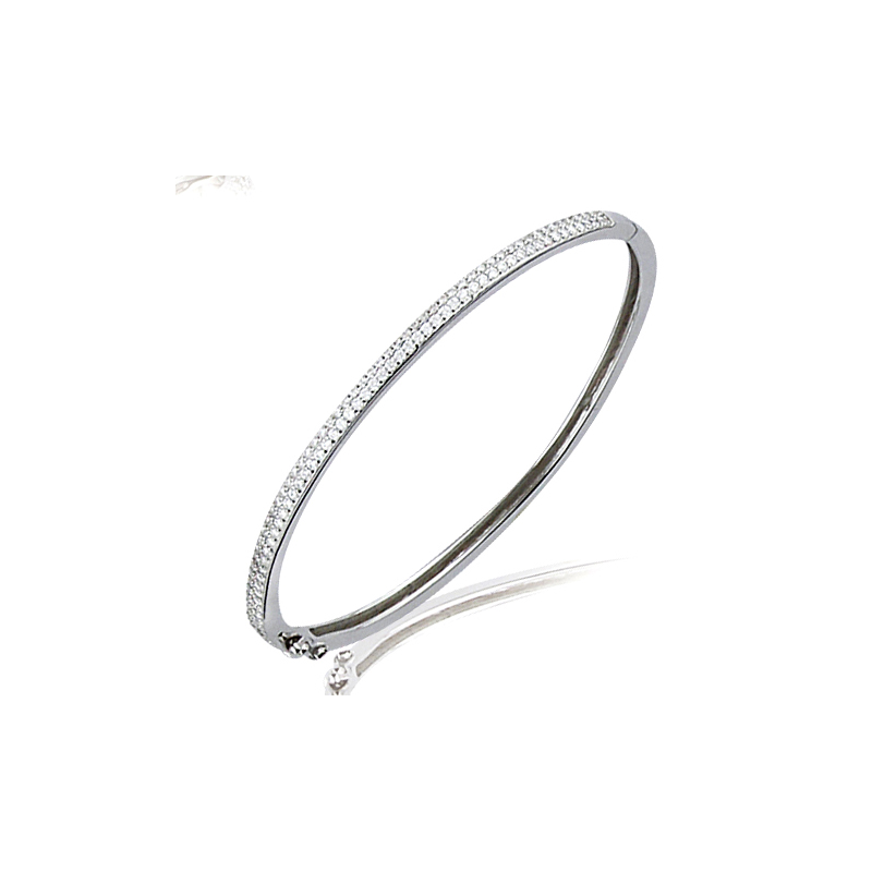 Bracelet plaqué or oxyde rigide ouvrant Ø60