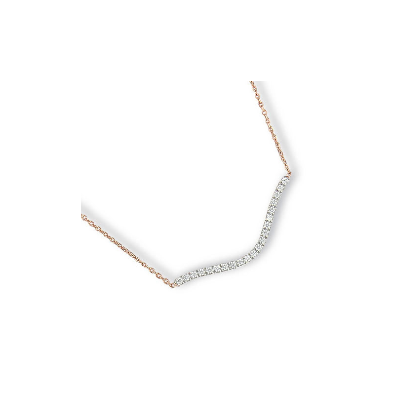 Collier plaqué or rosé oxyde en 40 cm à  42/44 cm