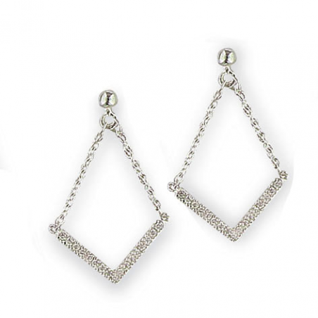 Boucle d'oreille argent oxyde pendant