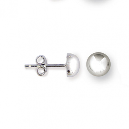 Boucle d'oreille argent demie boule