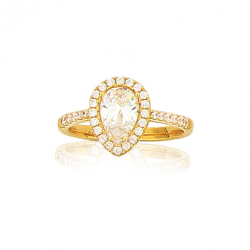 Bague plaqué or oxyde