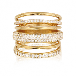 Bague plaqué or oxyde