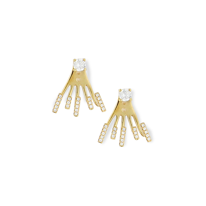 Boucles d'oreilles balancier plaqué or oxyde