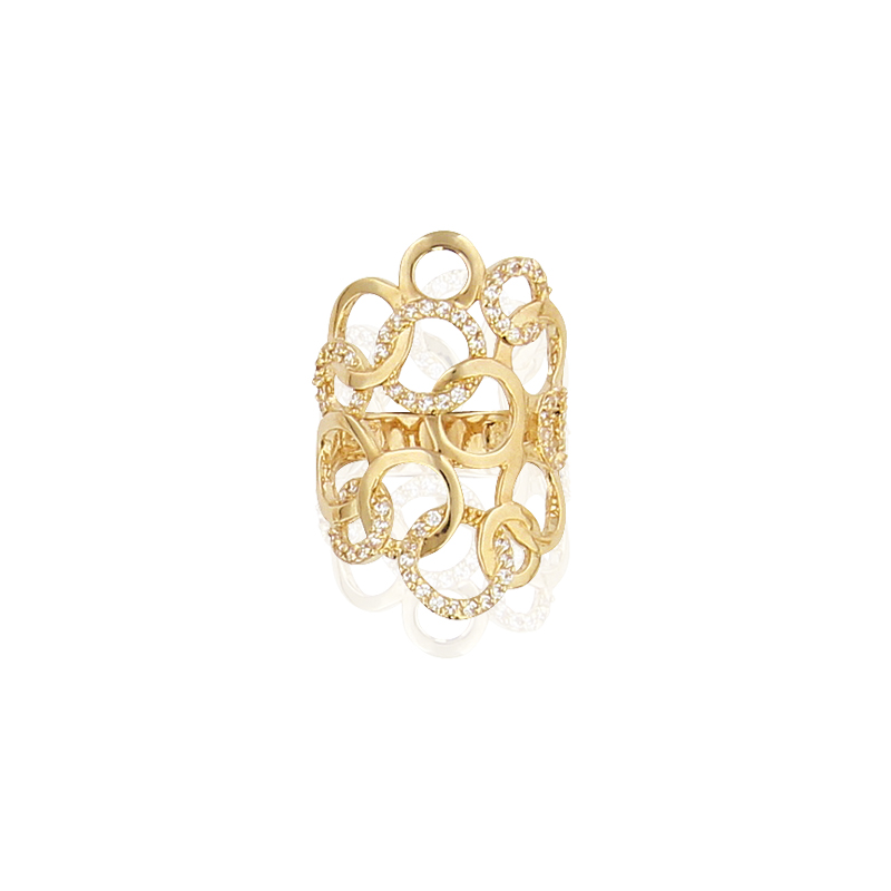 Bague Plaqué Or Tricolore - Modèle Trio De Baguettes - Taille 60 (20,6 Mm) - Occasion