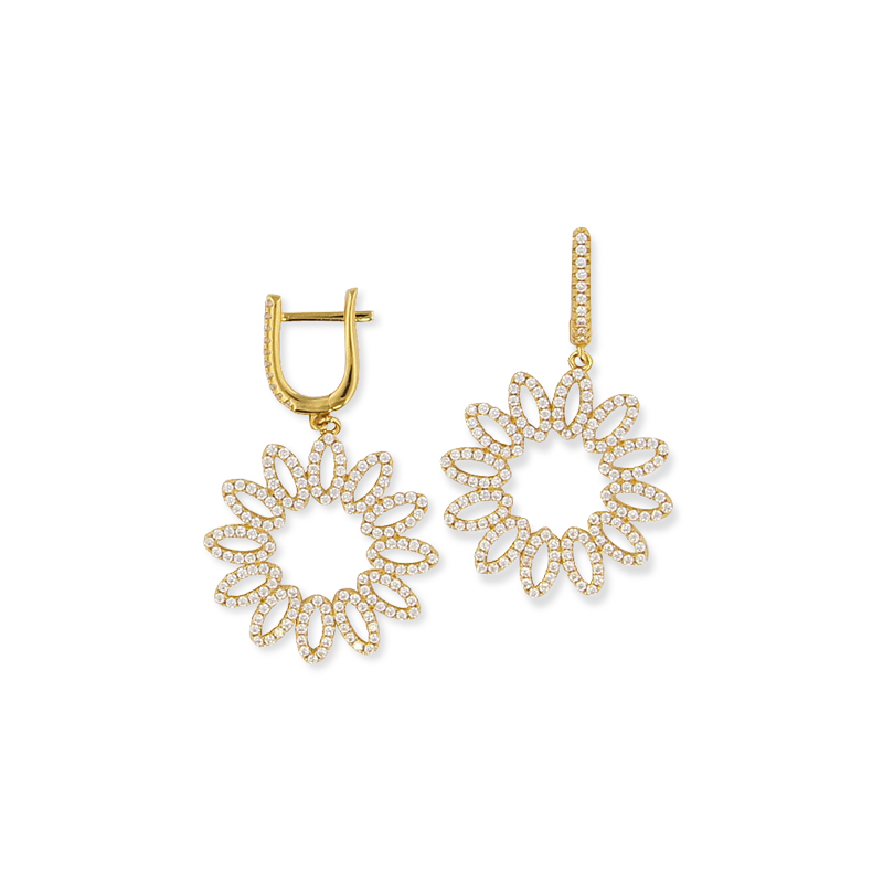 Boucles d'oreilles ajouré plaqué or oxyde