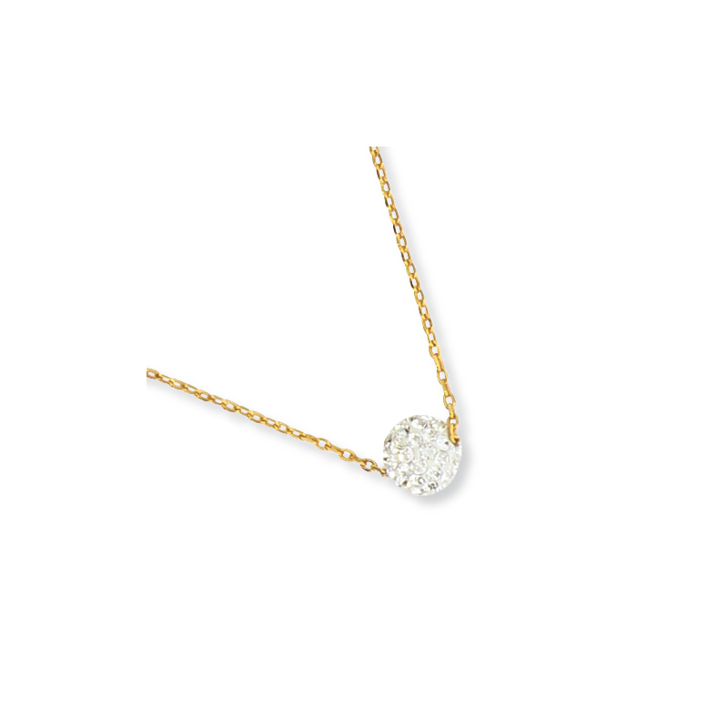 Collier plaqué or cristal
