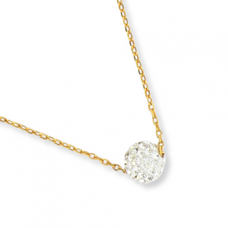 Collier plaqué or cristal