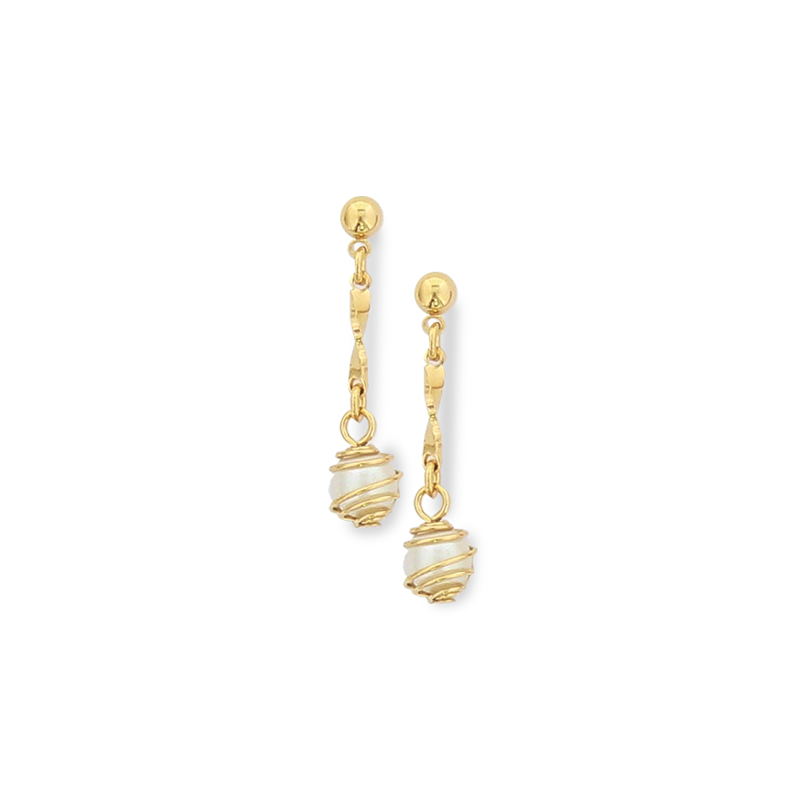 Boucle d'oreille plaqué or perle