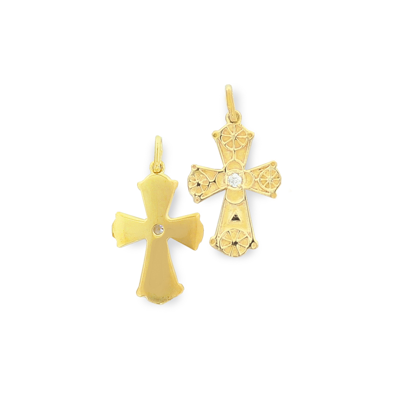 Croix plaqué or oxyde