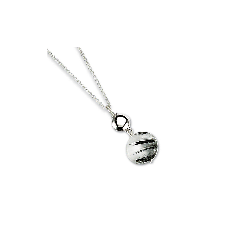 Collier Argent et quartz pendant 45cm