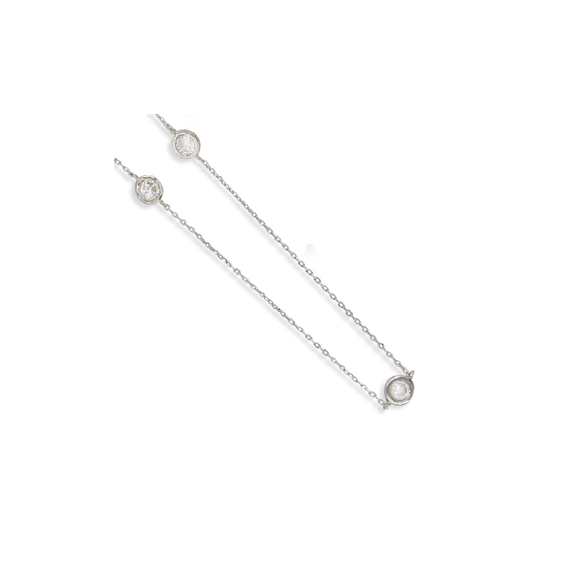 Sautoir argent oxyde 