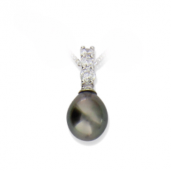 Pendentif argent perle de Tahiti