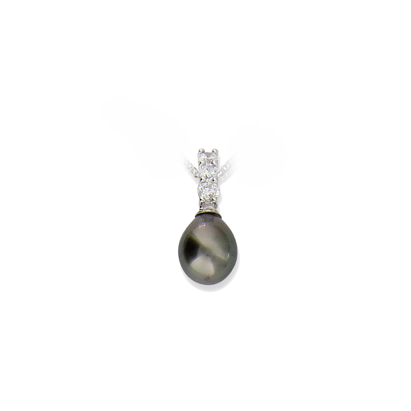 Pendentif argent perle de Tahiti