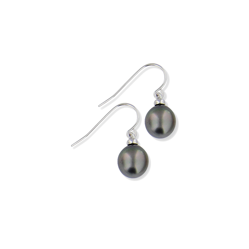 Boucle d'oreille argent perle de Tahiti