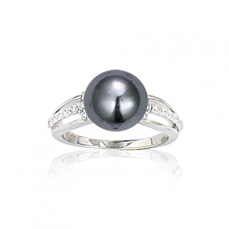 Bague argent perle oxyde