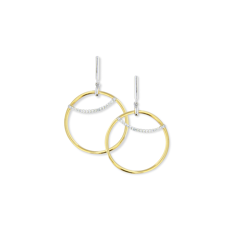 Boucle d'oreille argent 2 tons oxyde 