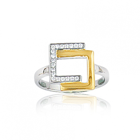 Bague argent 2 tons oxyde