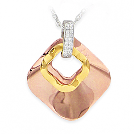 Pendentif argent 3 tons oxyde
