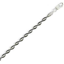 Bracelet argent 2 tons en 19 cm