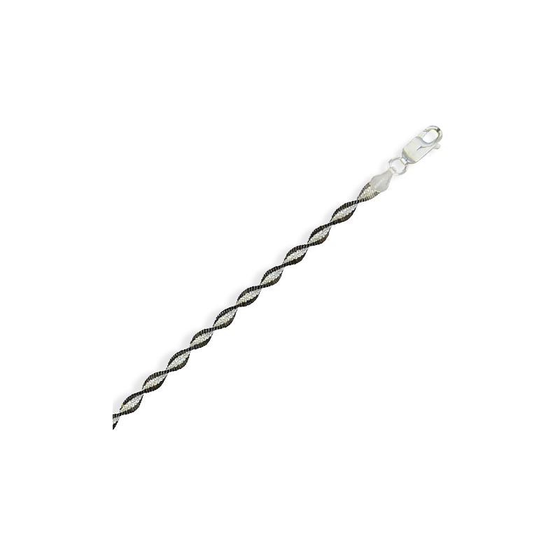 Bracelet argent 2 tons en 19 cm