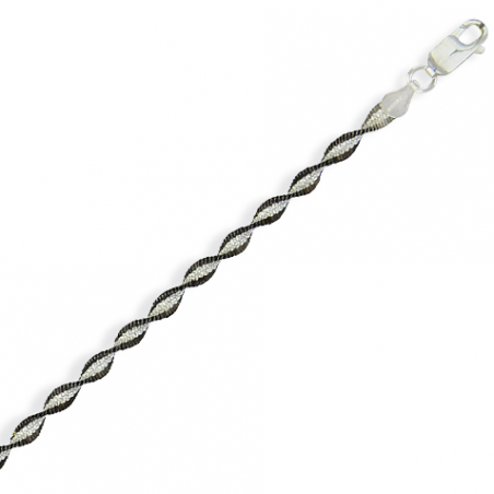 Bracelet argent 2 tons en 19 cm