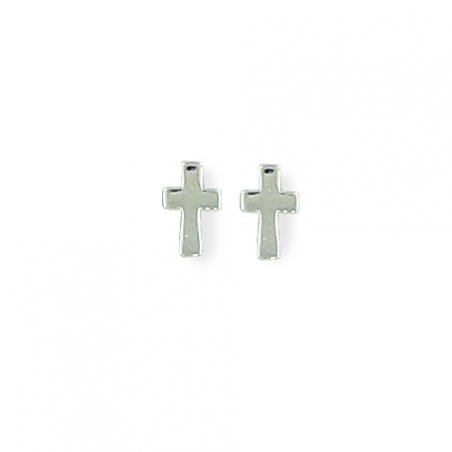 Boucle d'oreille argent enfant croix