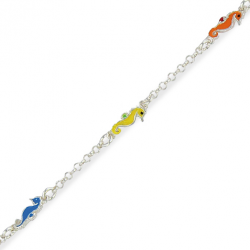 Bracelet argent émaillé en 14 cm (mise en longueur 12 cm)